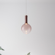 Nova Luce Nostos - hanglamp - Ø 25 x 170 cm - 6W dimbare LED incl. - bruin en goud