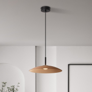 Nova Luce Polifemo - hanglamp - Ø 40 x 140 cm - 12W LED incl. - mocabruin glas en zandzwart