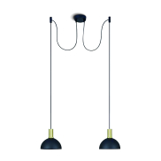 ONE Light E27 Round 2L – hanglamp - Ø 20 x 219,5 cm - geborsteld messing
