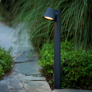 Lucide Dingo - tuinpaal - 18 x 70 x 11 cm - 5W dimbare LED incl. - IP44 - antraciet
