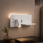 Artdelight WL Charge - Leeslamp met schakelaar, draadloos oplaadstation en USB - 8 x 30 x 12 cm - 3W+3W LED incl. - wit