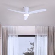 Nova Luce Aloa - plafondventilator met licht en afstandsbediening - Ø 132 x 27,5 cm - 18W LED incl. - zandwit en wit hout