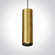 ONE Light Cylinder - hanglamp - Ø 7,5 x 240 cm - geborsteld messing