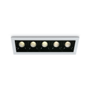ONE Light Shop Square Boxes - inbouwspot - 146 x 45 mm, 137 x 36 mm inbouwmaat - 5 x 2W dimbare LED incl. - wit