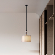 Nova Luce Damo - hanglamp - Ø 34 x 150 cm - mat zwart, grijs en bruin