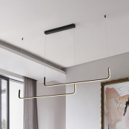 Nova Luce Strita - hanglamp -  150 x 120 cm - 40W dimbare LED incl. - zandzwart