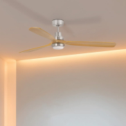 Faro Lantau L - plafondventilator met licht - Ø 132 cm - mat nikkel en den