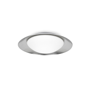 Faro Side - wand/plafondverlichting - Ø 39 x 11 cm - 15W LED incl. - wit en nikkel