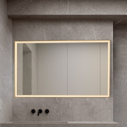 Nova Luce Ambor - spiegel met verlichting - 70 x 120 x 5,5 cm - 49W LED incl. - IP44 - geanodiseerd goud