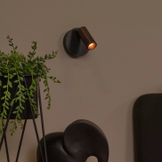 Lucide Toni - oplaadbare wandlamp - Ø 8,1 x 12,4 cm - 2W dimbare LED incl. - koffie
