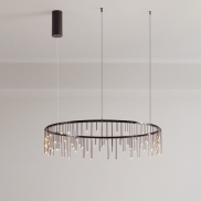 Nova Luce Stellar - hanglamp - Ø 80 x 150 cm - 31W dimbare LED incl. - zwart chroom