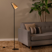 Lucide Bensen - vloerlamp - Ø 22 x 152 cm - naturel