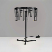 Nova Luce Stellar - tafellamp - Ø 30 x 45 cm - 14W dimbare LED incl. - zwart chroom