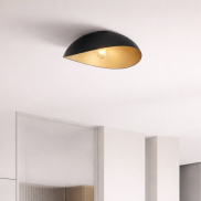 Nova Luce Opsi - plafondlamp - Ø 40 x 20 cm - zandzwart en goud