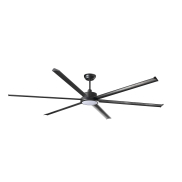 Faro Rotterdam 25 XXL - plafondventilator met licht en afstandsbediening - Ø 250 cm - 32W LED incl. - mat zwart