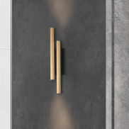 Nova Luce Paron - wandlamp - 5,5 x 38 x 7 cm - 15W LED incl. - zandzwart en goud