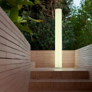 New Garden Fity 160 - oplaadbare vloerlamp met zonnepaneel - Ø 19 x 160 cm - 17W dimbare LED incl. - IP54 - wit