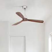 Faro Lantau L - plafondventilator - Ø 132 cm - mat nikkel en walnoot