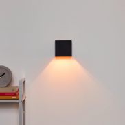 Lucide Xio - wandverlichting met 2 regelbare lichtbundels - 9,7 x 9,7 x 9,7 cm - 4W dimbare LED incl. - zwart