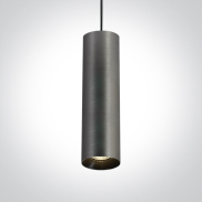 ONE Light Cylinder - hanglamp - Ø 7,5 x 240 cm - metaal grijs