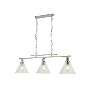Searchlight Pyramid - hanglamp - 95 x 23 x 87 cm - satijn zilver