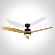 ONE Light Black Body - plafondventilator met licht en afstandsbediening - Ø 132 x 37 cm - 22W LED incl. - zwart