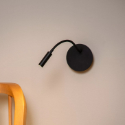 Lucide Jolijn - wandlamp met flexibele leesarm - oplaadbaar via USB-kabel - Ø 11 x 3,2 cm - 2W led incl. - zwart
