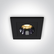 ONE Light Mirror Dark Light Range - inbouwspot - 46 x 46 mm, 38 x 38 mm inbouwmaat - 3W LED incl. - zwart