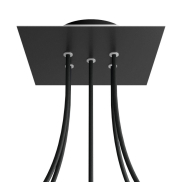 Creative Cables - Rose-One Vierkant plafondrozet voor 5 lichtpunten - 20 x 20 x 3,5 cm - zwart