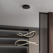Nova Luce Celestia - hanglamp -  Ø 60 x 120 cm - 87W dimbare LED incl. - zwart
