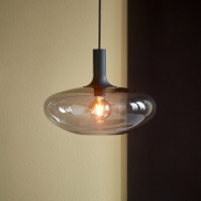 Nordlux Alton - hanglamp - Ø 35 x 330 cm - zwart en gerookt glas