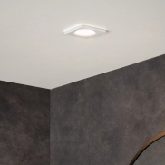 Lucide Ziva - inbouwspot - 85 x 85 mm, Ø 75 mm inbouwmaat - IP44 - wit