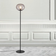 Nordlux Alton - staanlamp - 150 cm - zwart en gerookt glas