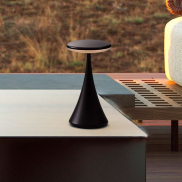 Nova Luce Elbo - oplaadbare tafellamp buiten - Ø 9 x 17 cm - 2W dimbare LED incl. - IP54 - zandzwart