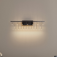 Nova Luce Stellar - wandlamp - 67 x 20 x 10 cm - 11W dimbare LED incl. - zwart chroom