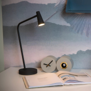 Lucide Stirling - oplaadbare tafellamp - 30,5 x 14 x 47,5 cm - 3 stap dimmer - 3W dimbare LED incl. - zwart