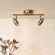 Lucide Caron 2 - opbouwspot - 32 x 9 x 13 cm - 2 x 5W LED incl. - satijn chroom