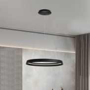 Nova Luce Ormi - hanglamp - Ø 60 x 150 cm - 52W dimbare LED incl. - zandzwart
