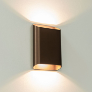 Artdelight Diaz Large - wandverlichting - 4 x 14,5 x 20 cm - 2 x 6W LED incl. - IP65 - geborsteld brons