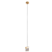 Maxlight Vetro - hanglamp - Ø 13 x 180 cm - 4,5W dimbare LED incl. - geborsteld goud