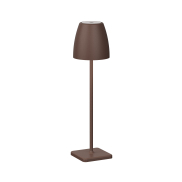 Nova Luce Colt - oplaadbare tafellamp - Ø 11 x 38 cm - 2W dimbare LED incl. - IP54 - corten