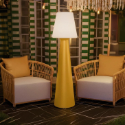 New Garden Lola 165 Pop - vloerlamp met oplaadbare lichtbron - Ø 45 x 165 cm - RGB + wit 10W LED incl. - dimbaar met afstandsbediening - IP54 - mosterdgeel