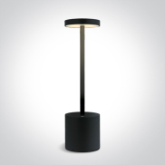 ONE Light Portable Table Lights - oplaadbare tafellamp - Ø 8 x 29 cm - 3 stappen dimbaar - 3W LED incl. - IP54 - zwart