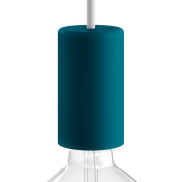Creative Cables Eiva Elegant - E27 fitting met siliconen kabelhouder - Ø 6 x 10,5 cm - IP65 - petroleum