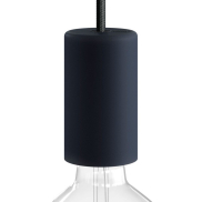 Creative Cables Eiva Elegant - E27 fitting met siliconen kabelhouder - Ø 6 x 10,5 cm - IP65 - steenkool zwart