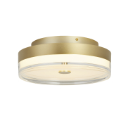 Searchlight Cyprus - plafondlamp - Ø 40 x 11 cm - 29W dimbare LED incl. - goud en transparant