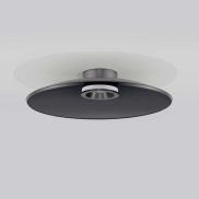 Nova Luce Esti - plafondlamp - Ø 50 x 10,6 cm - 33W dimbare LED incl. - geborsteld nikkel en rokerig glas