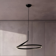 Nova Luce Tilia - hanglamp - Ø 60 x 250 cm - 31W dimbare LED incl. - zandzwart