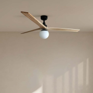 Faro Klim L - plafondventilator met licht - Ø 150 cm - mat zwart en den