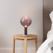 Nova Luce Nostos - tafellamp - Ø 20 x 35 cm - 3W dimbare LED incl. - bruin en goud